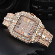 Men's Square Fashion Trend Full Diamond Watch