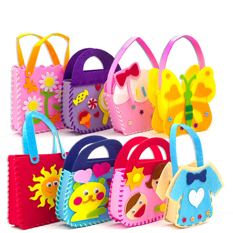 Children's Handmade Bag Non-woven DIY Cartoon Three-dimensional Production Environmental Protection Materials
