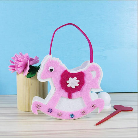 Children's Handmade Bag Non-woven DIY Cartoon Three-dimensional Production Environmental Protection Materials