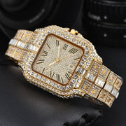 Men's Square Fashion Trend Full Diamond Watch