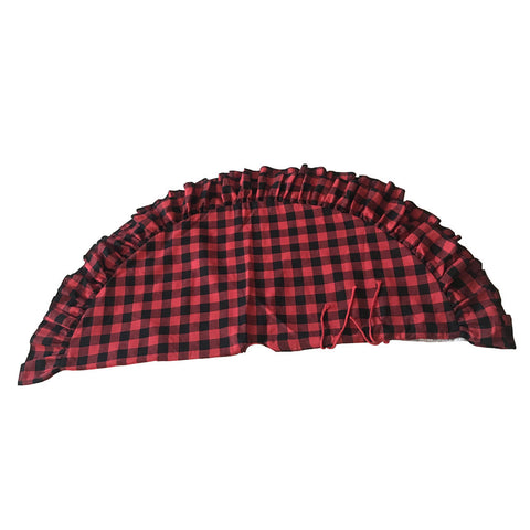 Holiday Applicable Lace Printed Plaid Tree Skirt