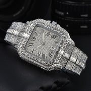 Men's Square Fashion Trend Full Diamond Watch