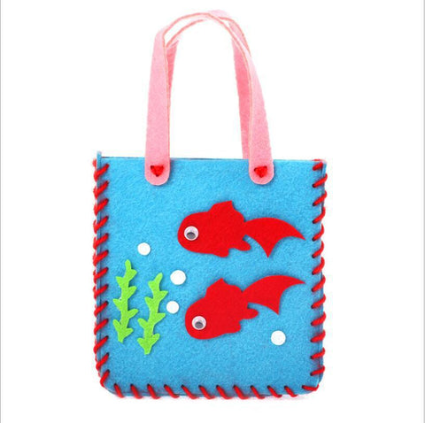 Children's Handmade Bag Non-woven DIY Cartoon Three-dimensional Production Environmental Protection Materials