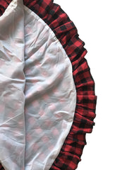 Holiday Applicable Lace Printed Plaid Tree Skirt