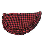 Holiday Applicable Lace Printed Plaid Tree Skirt