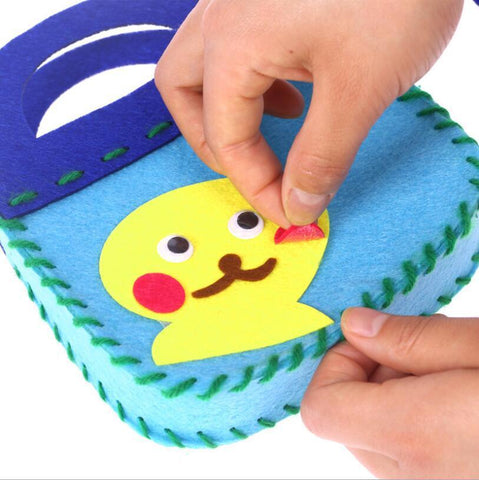 Children's Handmade Bag Non-woven DIY Cartoon Three-dimensional Production Environmental Protection Materials