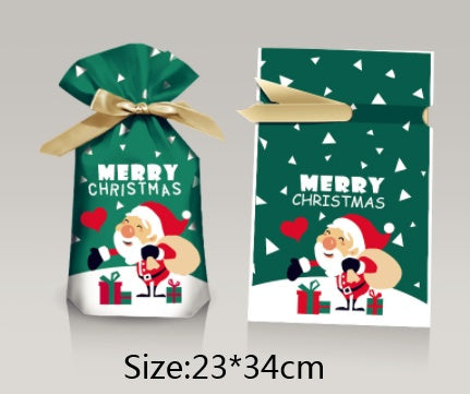 Christmas Gift Ribbon Drawstring Wrap Candy Bag